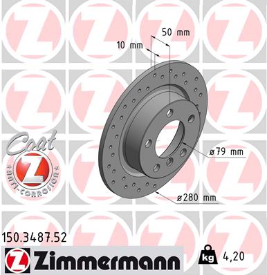 Brake Disc - 150.3487.52 ZIMMERMANN