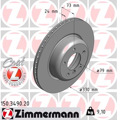 stabdžių diskas - 150.3490.20 ZIMMERMANN