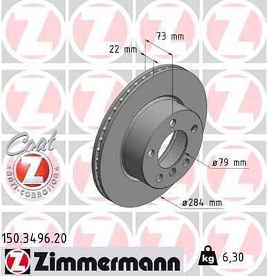 Brake Disc - 150.3496.20 ZIMMERMANN