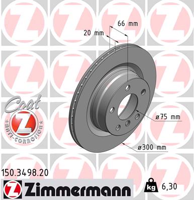 Brake Disc - 150.3498.20 ZIMMERMANN