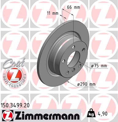 Brake Disc - 150.3499.20 ZIMMERMANN