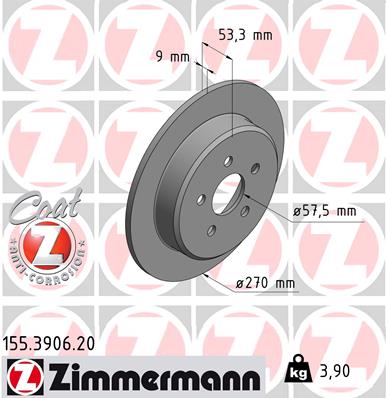 Bremsscheibe - 155.3906.20 ZIMMERMANN