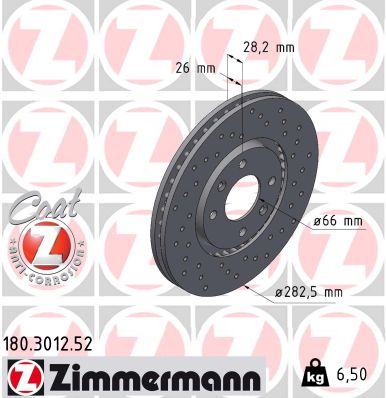Brake Disc - 180.3012.52 ZIMMERMANN