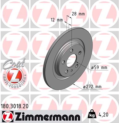 Brake Disc - 180.3018.20 ZIMMERMANN