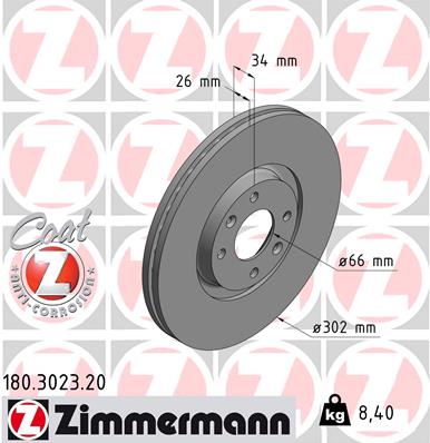 Discofreno - 180.3023.20 ZIMMERMANN
