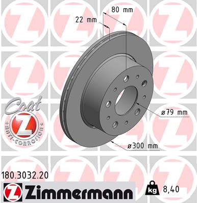 Discofreno - 180.3032.20 ZIMMERMANN