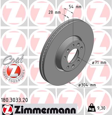 Bremsscheibe - 180.3033.20 ZIMMERMANN