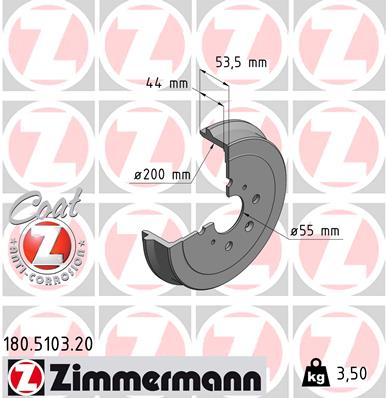 Brake Drum - 180.5103.20 ZIMMERMANN