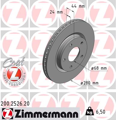 Brake Disc - 200.2526.20 ZIMMERMANN