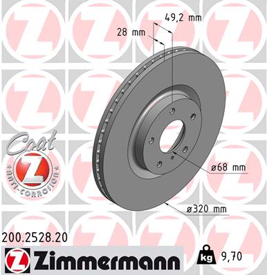 Brake Disc - 200.2528.20 ZIMMERMANN