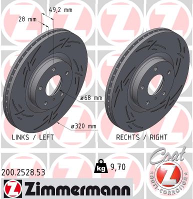 Brake Disc - 200.2528.53 ZIMMERMANN