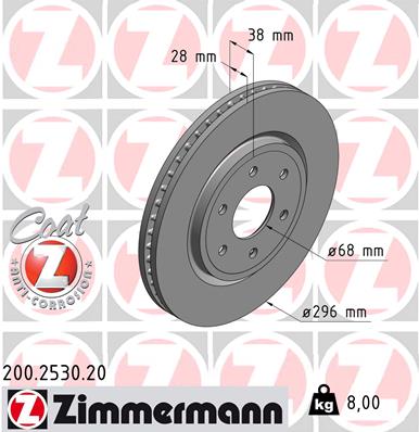 Brake Disc - 200.2530.20 ZIMMERMANN