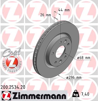 Brake Disc - 200.2534.20 ZIMMERMANN