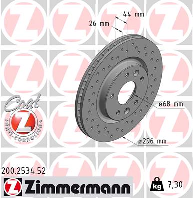 Brake Disc - 200.2534.52 ZIMMERMANN