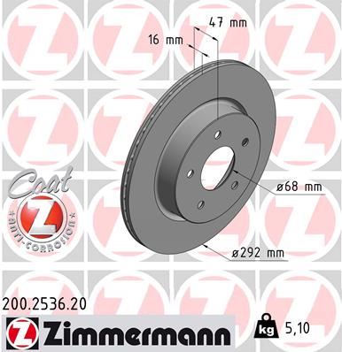 Brake Disc - 200.2536.20 ZIMMERMANN