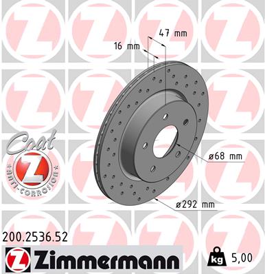 Brake Disc - 200.2536.52 ZIMMERMANN