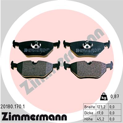Brake Pad Set, disc brake - 20180.170.1 ZIMMERMANN