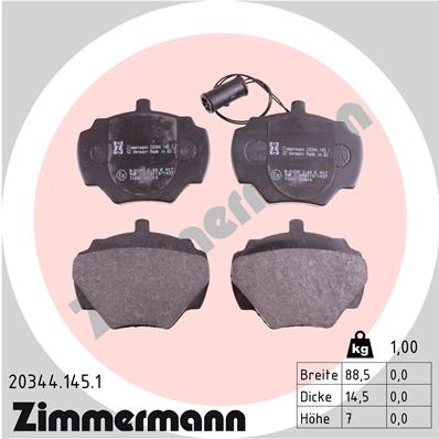 Brake Pad Set, disc brake - 20344.145.1 ZIMMERMANN