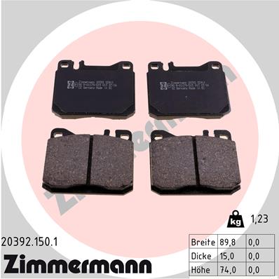 Brake Pad Set, disc brake - 20392.150.1 ZIMMERMANN