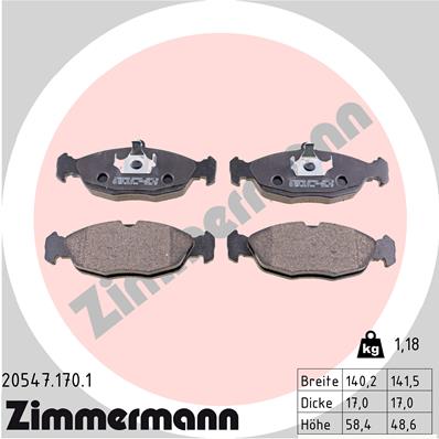 Kit pastiglie freno, Freno a disco - 20547.170.1 ZIMMERMANN