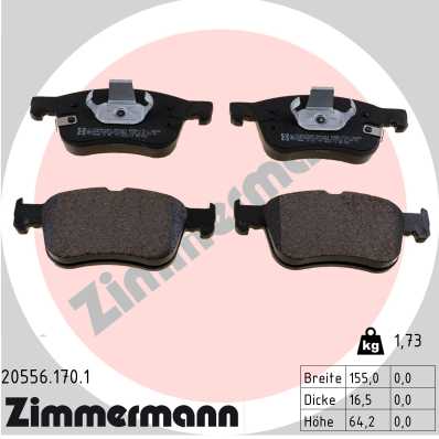 Brake Pad Set, disc brake - 20556.170.1 ZIMMERMANN