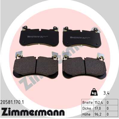 Brake Pad Set, disc brake - 20581.170.1 ZIMMERMANN
