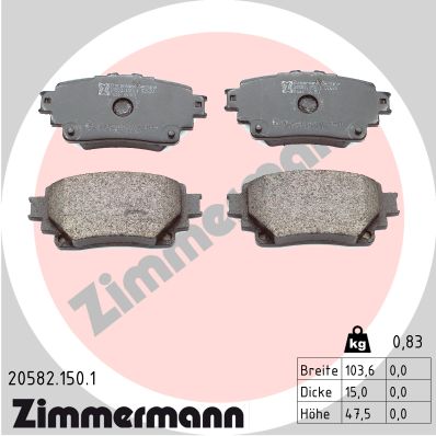 Brake Pad Set, disc brake - 20582.150.1 ZIMMERMANN