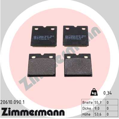 Brake Pad Set, disc parking brake - 20610.090.1 ZIMMERMANN