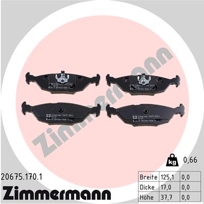 Kit pastiglie freno, Freno a disco - 20675.170.1 ZIMMERMANN