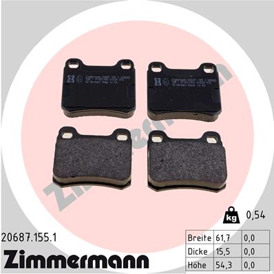 Brake Pad Set, disc brake - 20687.155.1 ZIMMERMANN