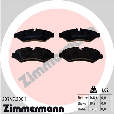 Brake Pad Set, disc brake - 20747.200.1 ZIMMERMANN