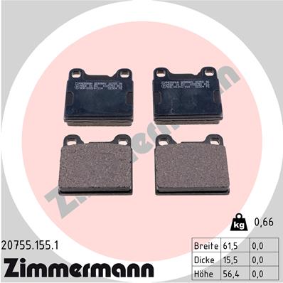 Brake Pad Set, disc brake - 20755.155.1 ZIMMERMANN
