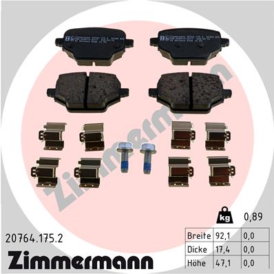 Kit pastiglie freno, Freno a disco - 20764.175.2 ZIMMERMANN