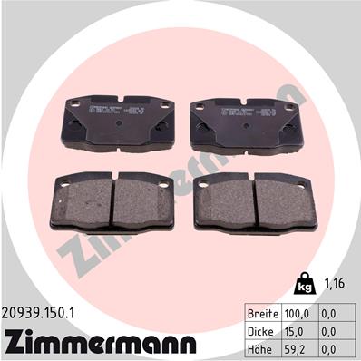 Brake Pad Set, disc brake - 20939.150.1 ZIMMERMANN