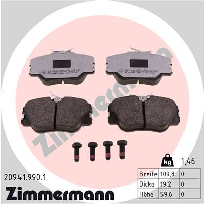 Kit pastiglie freno, Freno a disco - 20941.990.1 ZIMMERMANN