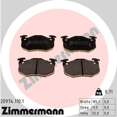 Brake Pad Set, disc brake - 20974.110.1 ZIMMERMANN