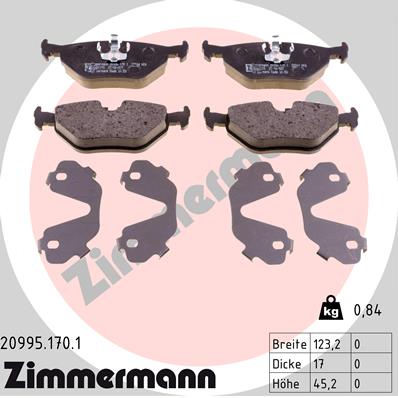Kit pastiglie freno, Freno a disco - 20995.170.1 ZIMMERMANN