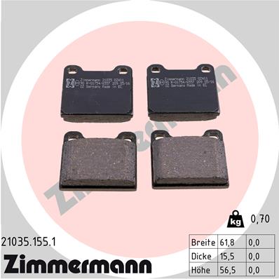 Kit pastiglie freno, Freno a disco - 21035.155.1 ZIMMERMANN