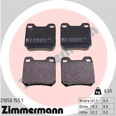 Brake Pad Set, disc brake - 21050.155.1 ZIMMERMANN
