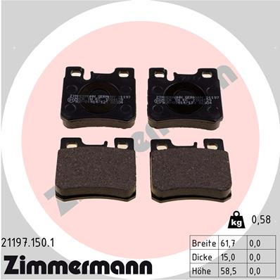 Brake Pad Set, disc brake - 21197.150.1 ZIMMERMANN