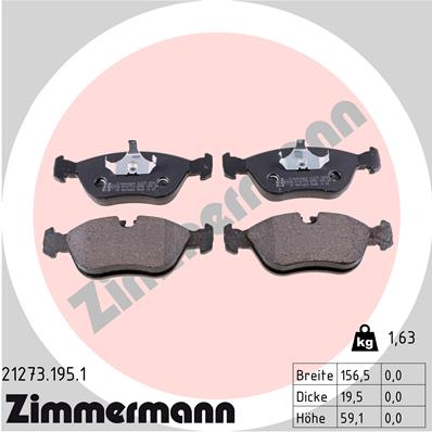 Brake Pad Set, disc brake - 21273.195.1 ZIMMERMANN