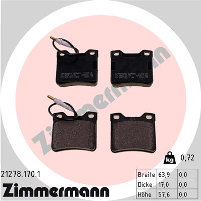 Brake Pad Set, disc brake - 21278.170.1 ZIMMERMANN