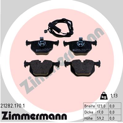 Brake Pad Set, disc brake - 21282.170.1 ZIMMERMANN