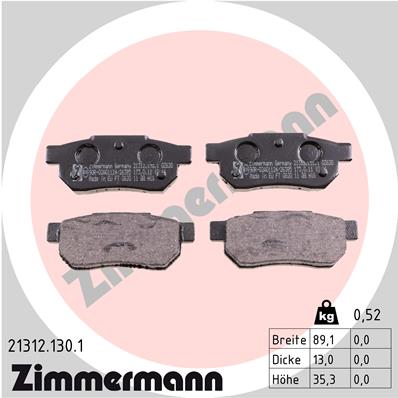 Kit pastiglie freno, Freno a disco - 21312.130.1 ZIMMERMANN