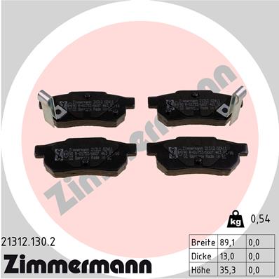 Kit pastiglie freno, Freno a disco - 21312.130.2 ZIMMERMANN