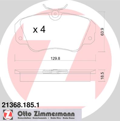 Brake Pad Set, disc brake - 21368.185.1 ZIMMERMANN