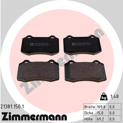 Brake Pad Set, disc brake - 21381.150.1 ZIMMERMANN