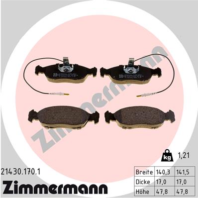 Kit pastiglie freno, Freno a disco - 21430.170.1 ZIMMERMANN