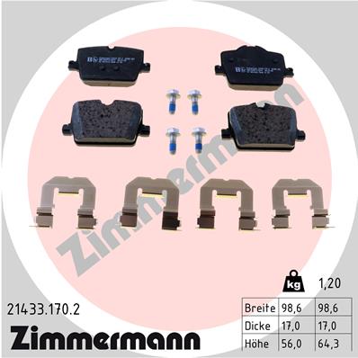 Kit pastiglie freno, Freno a disco - 21433.170.2 ZIMMERMANN