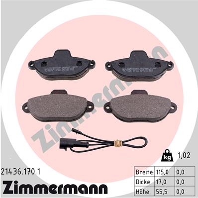 Brake Pad Set, disc brake - 21436.170.1 ZIMMERMANN
